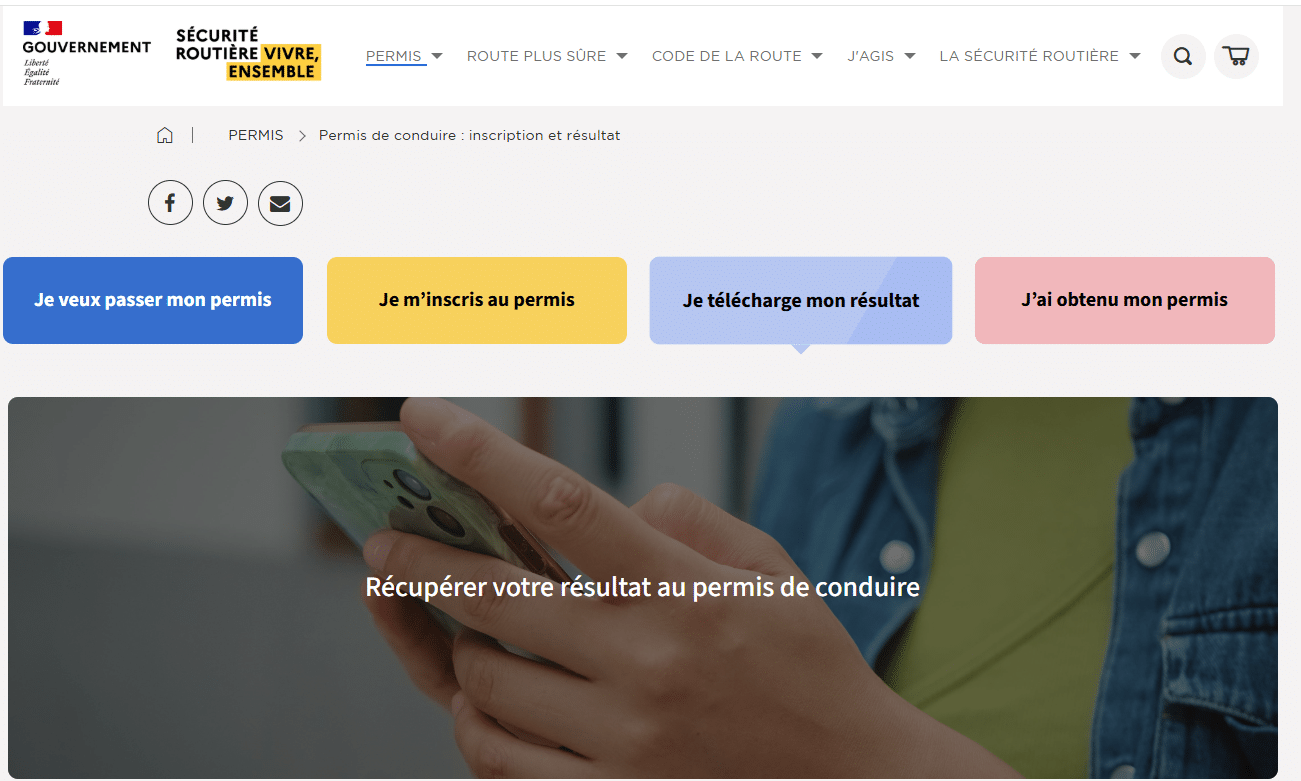 notification des résultats du permis de conduire
